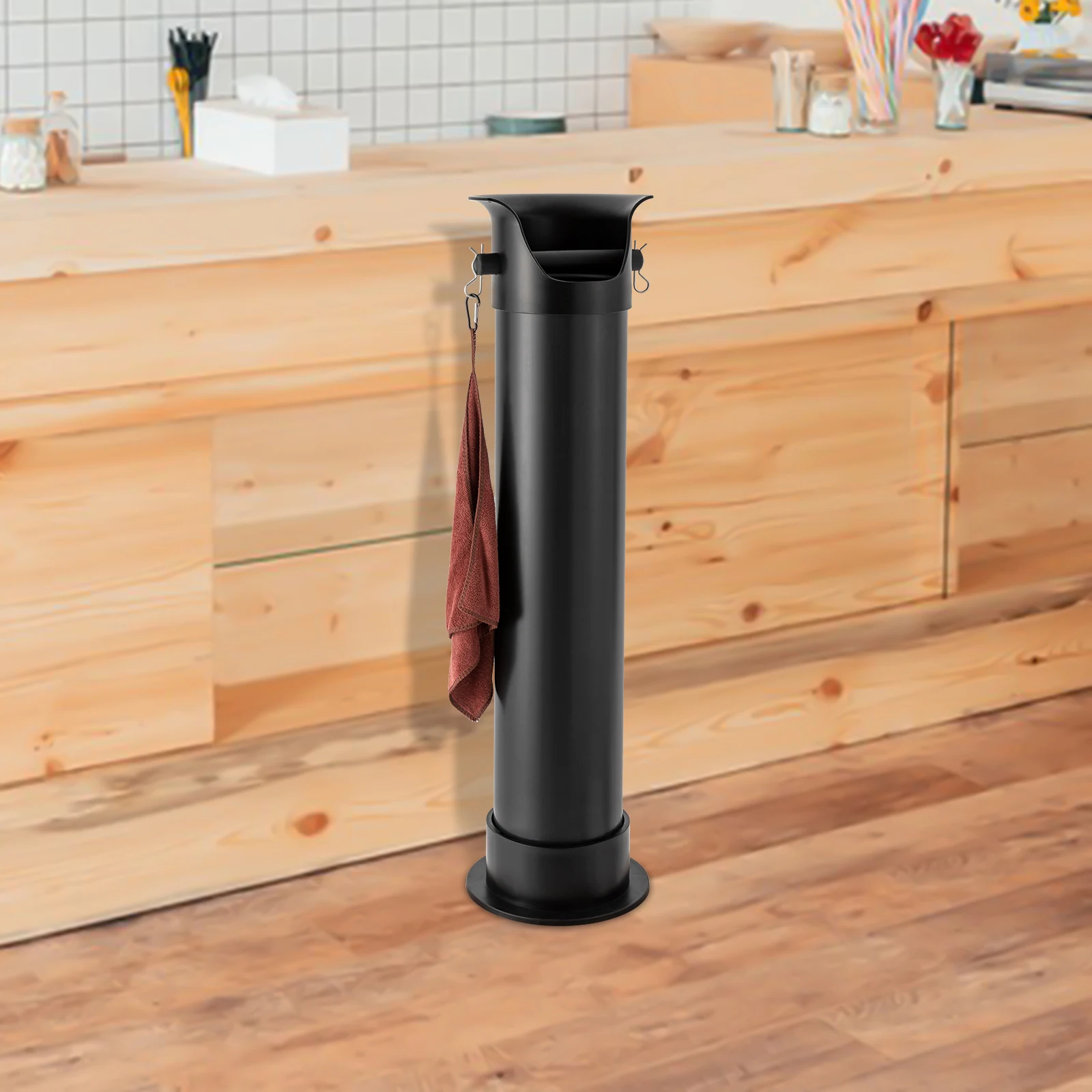 

Commercial Floor Standing Coffee Knock Box Removable Base Knock Box Heavy Duty Anti-Slip Espresso Grounds Disposal Bin for Cafe
