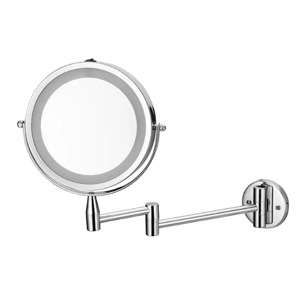 Wall Mounted Makeup Mirror Double Sided 1X 3X Magnification Extendable Cosmetic Vanity Mirror for Home Bathroom Hotels