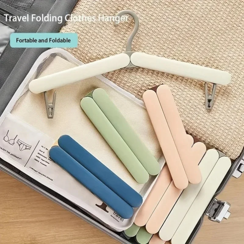

2 pcs Portable Multi-functional Travel Clothes Hanger, Foldable Lightweight