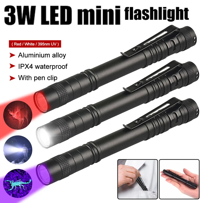 Portable LED Penlight with Clip Mini Pocket Ultra Bright Inspection Flashlight For Camping Outdoor Emergency Flashlight 2025 NEW