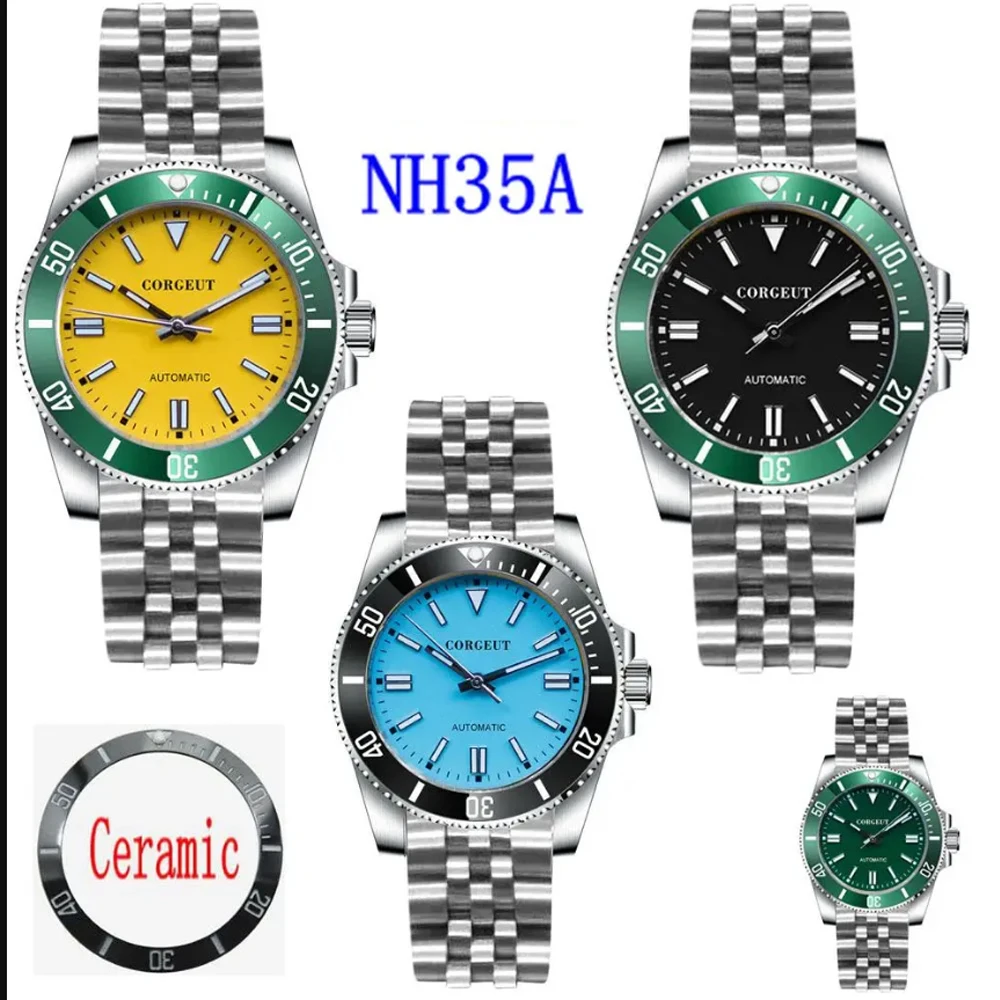 

Sapphire Men's Watches Ceramic Mechanical Watch For Men Luxury Automatic Watch Men NH35 100M Waterproof Reloj Hombre Lume Clock