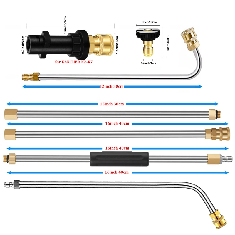 Roue Sproeikoppen Schoonmaken Tool Extension Wands Dak Cleaner Nozzle Voor Karcher K2 K3 K4 K5 K6 K7 Hoge Druk cleaner