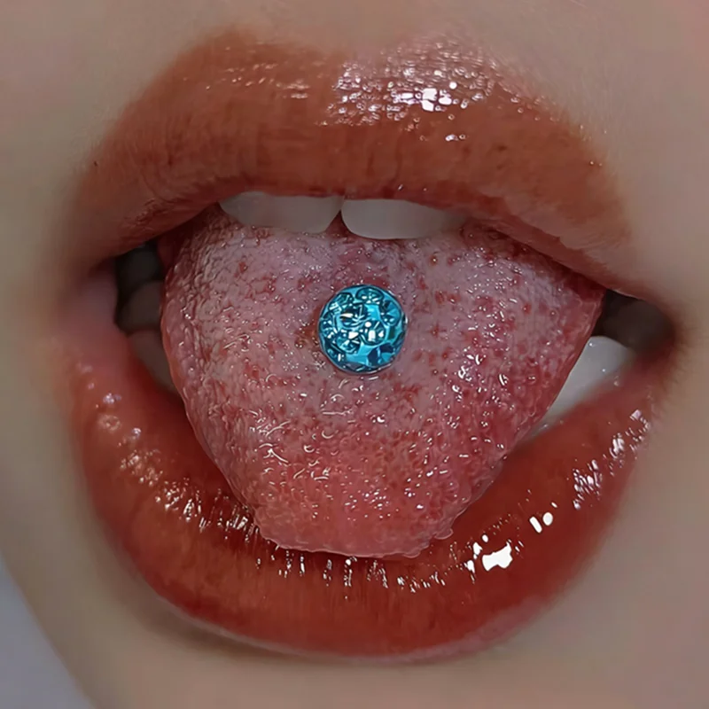 Titanium Steel Tongue Stud Spa - Body Jewelry Replacement Ball ulasan dan harga