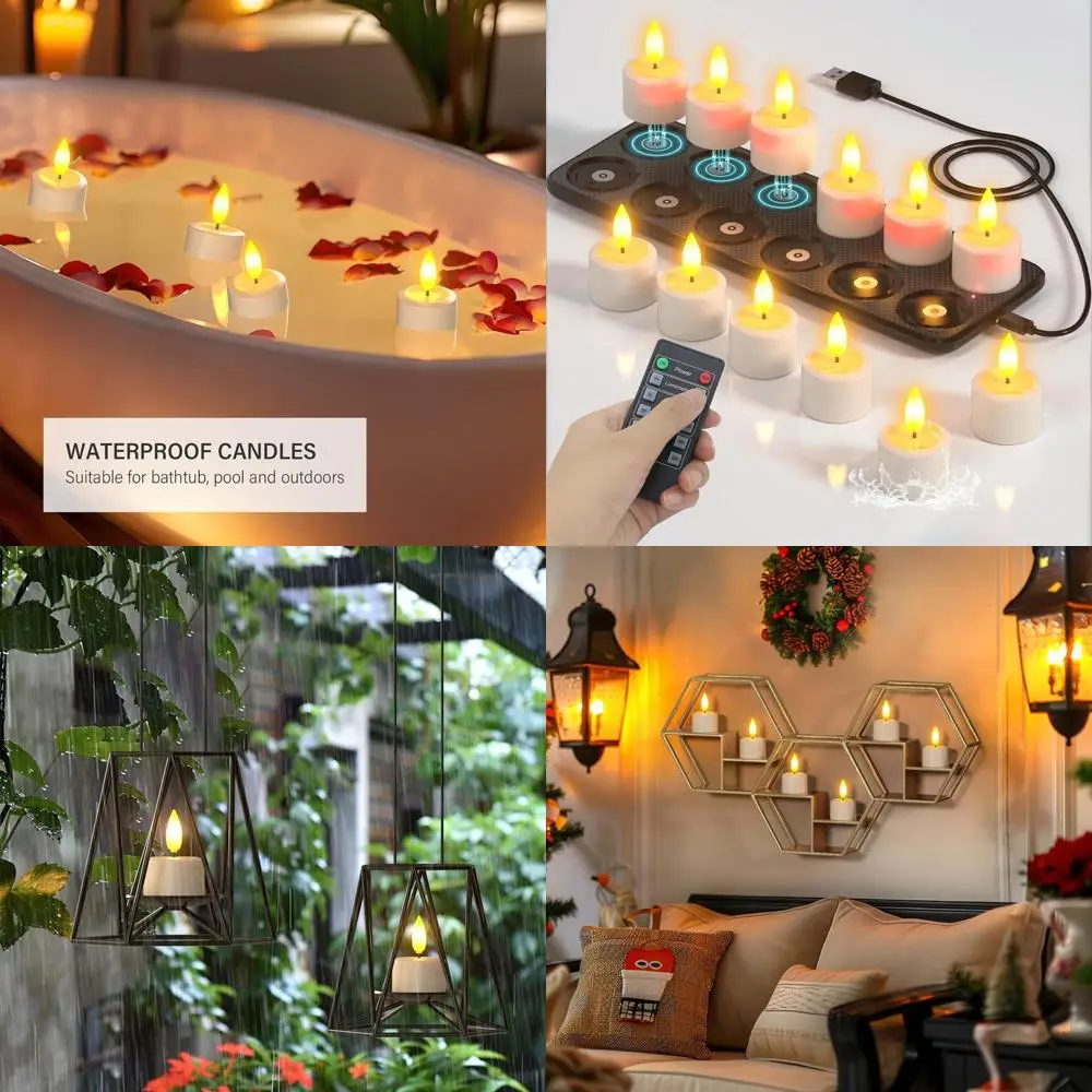 

Rechargeable LED Tea Lights with Magnetic Charging, Waterproof, Remote Timer, and 100H Battery Life for Home Decor and Special O