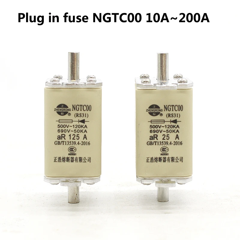 

Quick acting fuse NGTC00 AC500V/AC690V 200A 160A 125A 100A 80A 63A 50A 40A 20A 16A 10A plug-in knife type installation