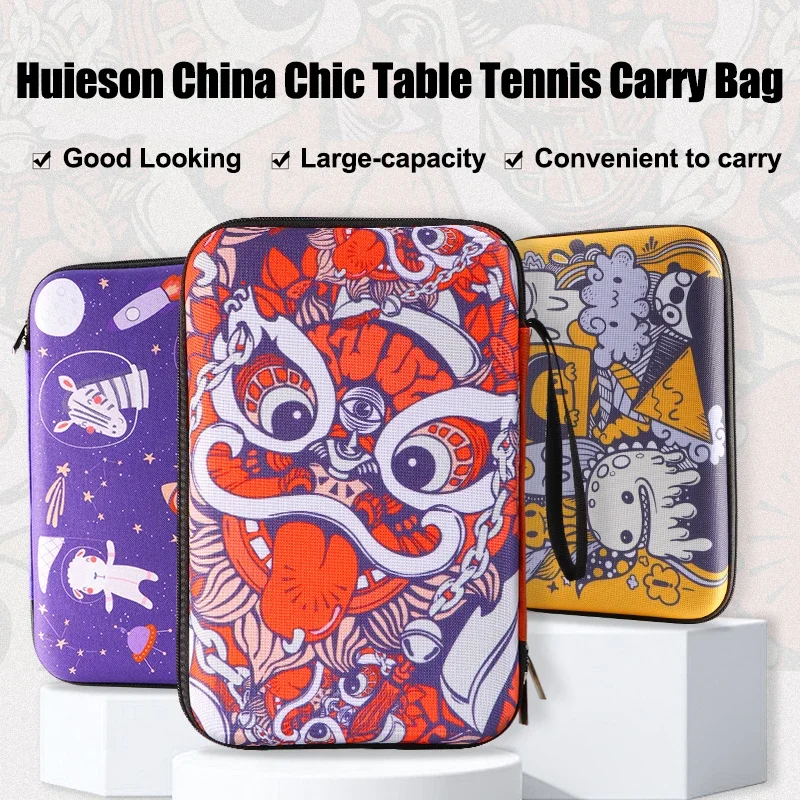 

Huieson Fashion Large Capacity Ping Pong Paddle Carry Bag, Waterproof and Hard Cover Table Tennis Racket Protective Case