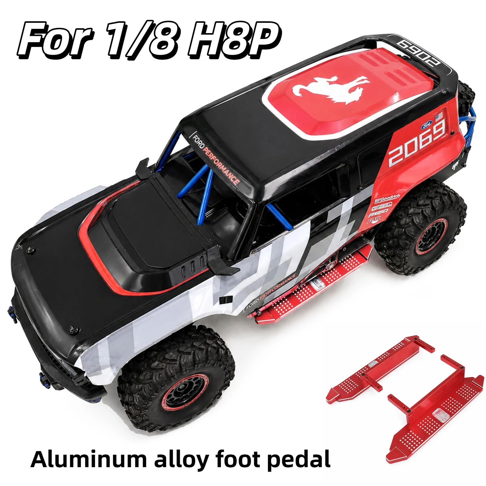 

MJX Rc Car Aluminum Side Pedal 1/8 H8p Upgrade Accessories For Ford Bronco Rc Crawler Aluminum Alloy Foot Pedal For Hobbyist
