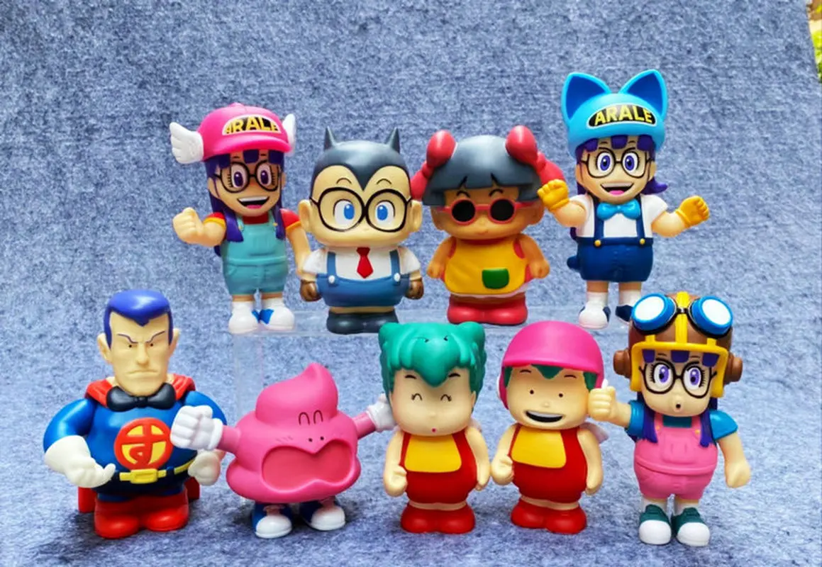 Toriyama Akira\'s Dr. Slump Anime Figure Arale Family figurine 9 pezzi Set ornamento giocattoli regalo