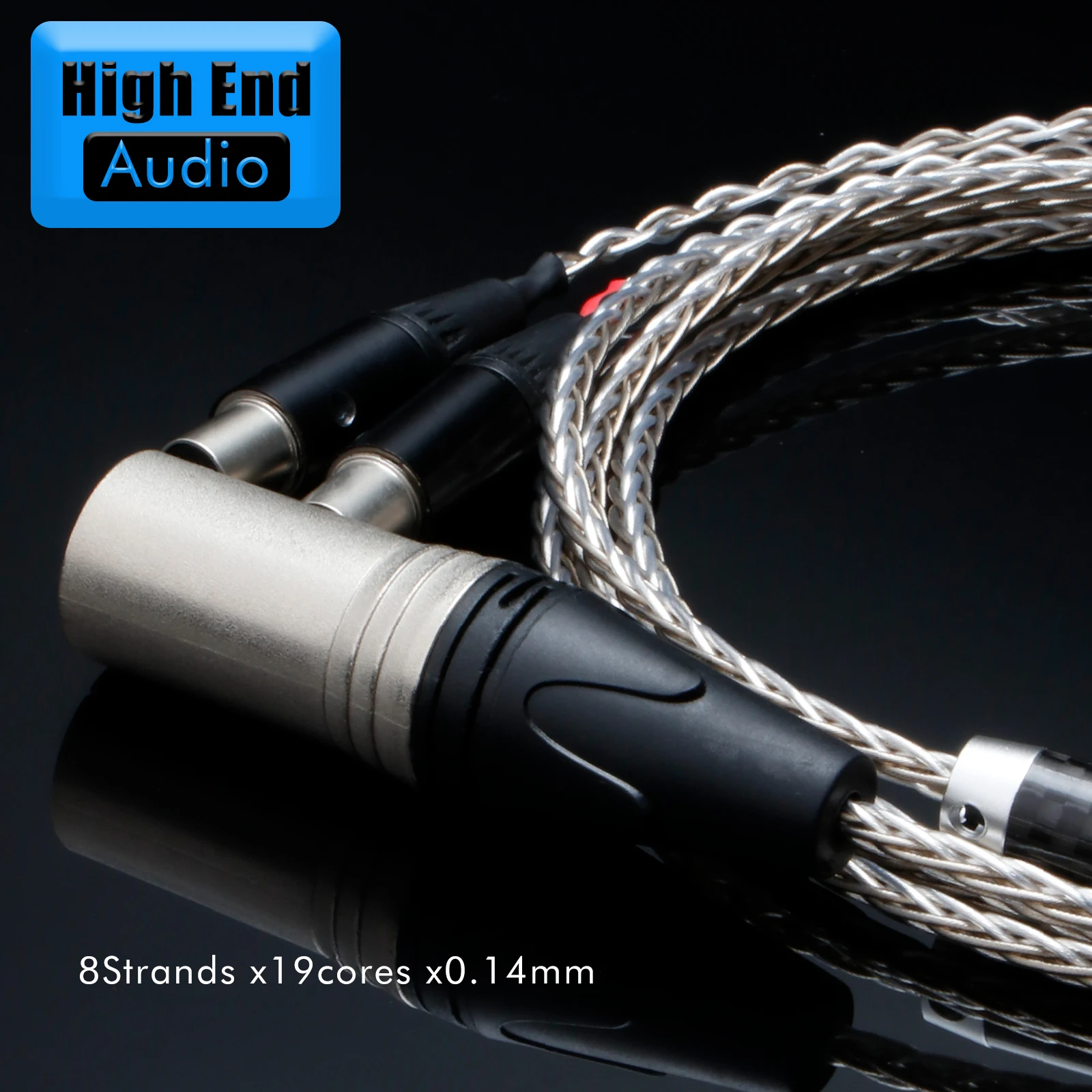Preffair 8 Core Headphone Cable For LCD-2/ LCD-3/ LCD-4/ LCD-X/MM 500 XLR 4.4mm 2.5mm 6.35mm 2m 3m Upgrade Silver Cable
