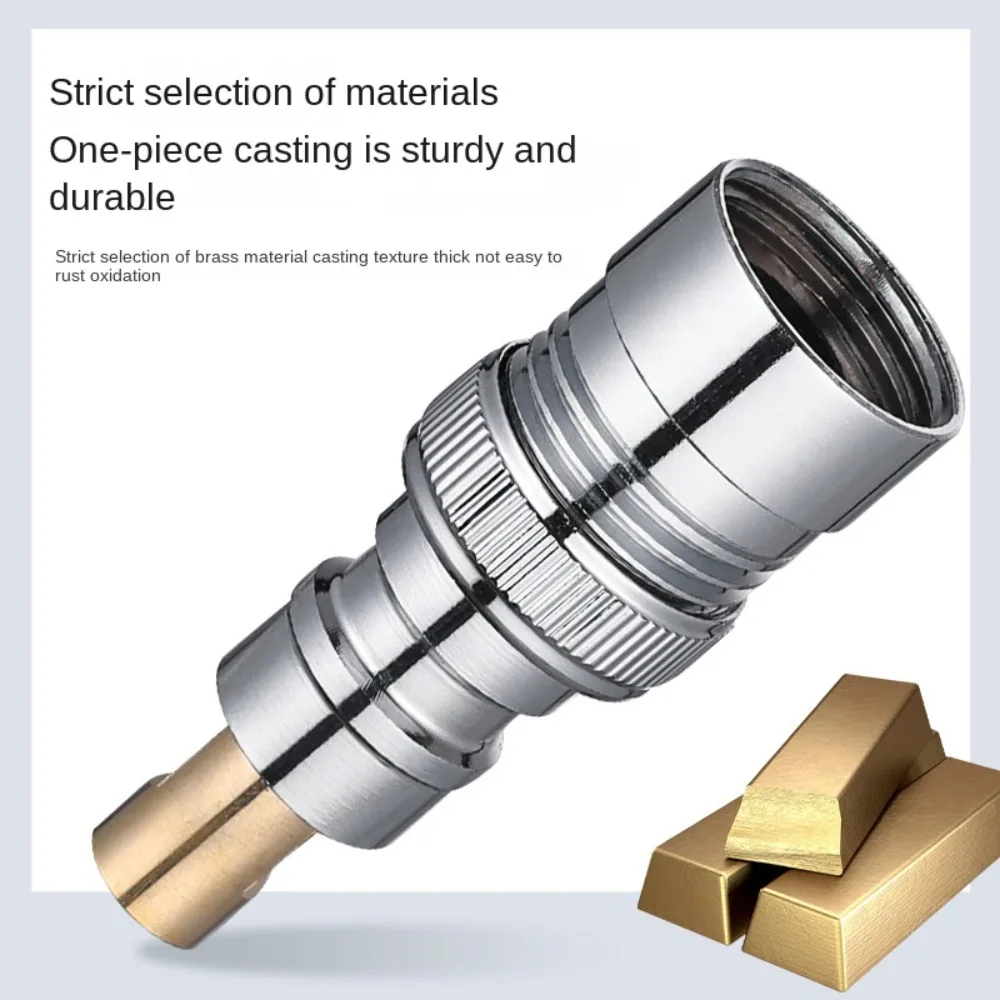 

Copper Automatic Water Stop Nozzle Screw Joint Anti-fall Off Washing Machine Faucet Adapter Modern Electroplate