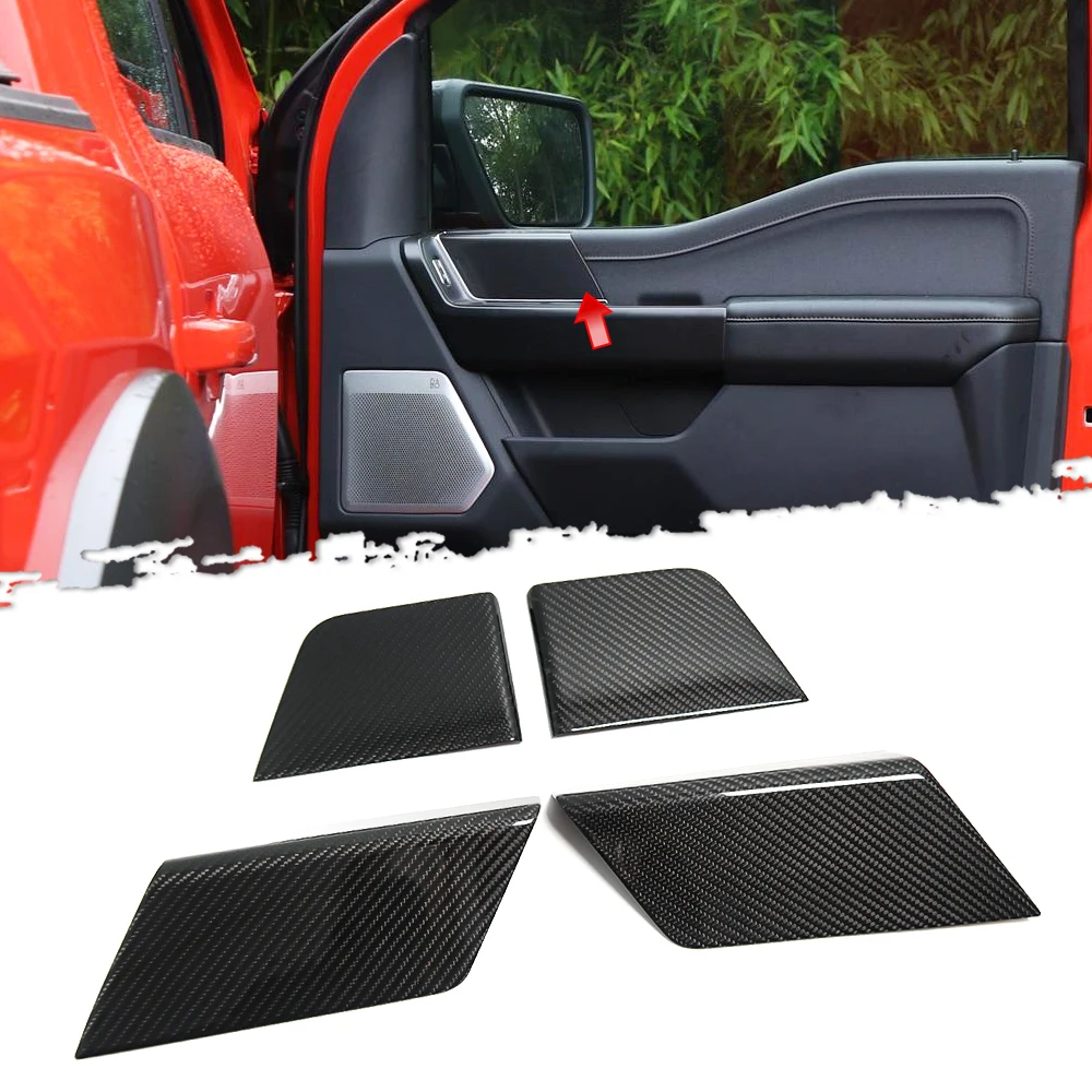 For Ford F-150 F150 F250 F350 Raptor Lariat Limited XLT 2021+ Side Door Corner Panel Carbon Fiber Interior Accessories