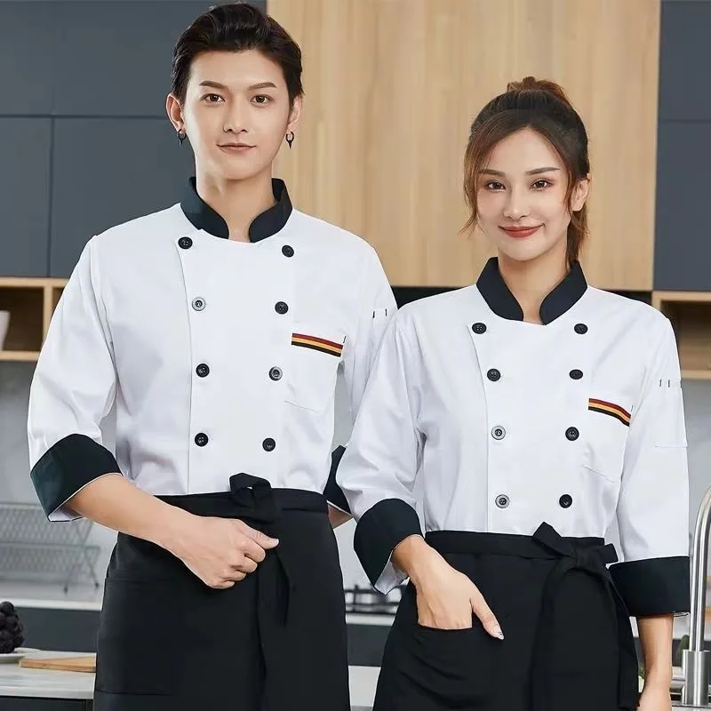 Summer Catering Short Sleeve Chef Uniform Work Uniform Embroidery Name Print Logo Restaurant Jacket Kitchen Clothes Coat