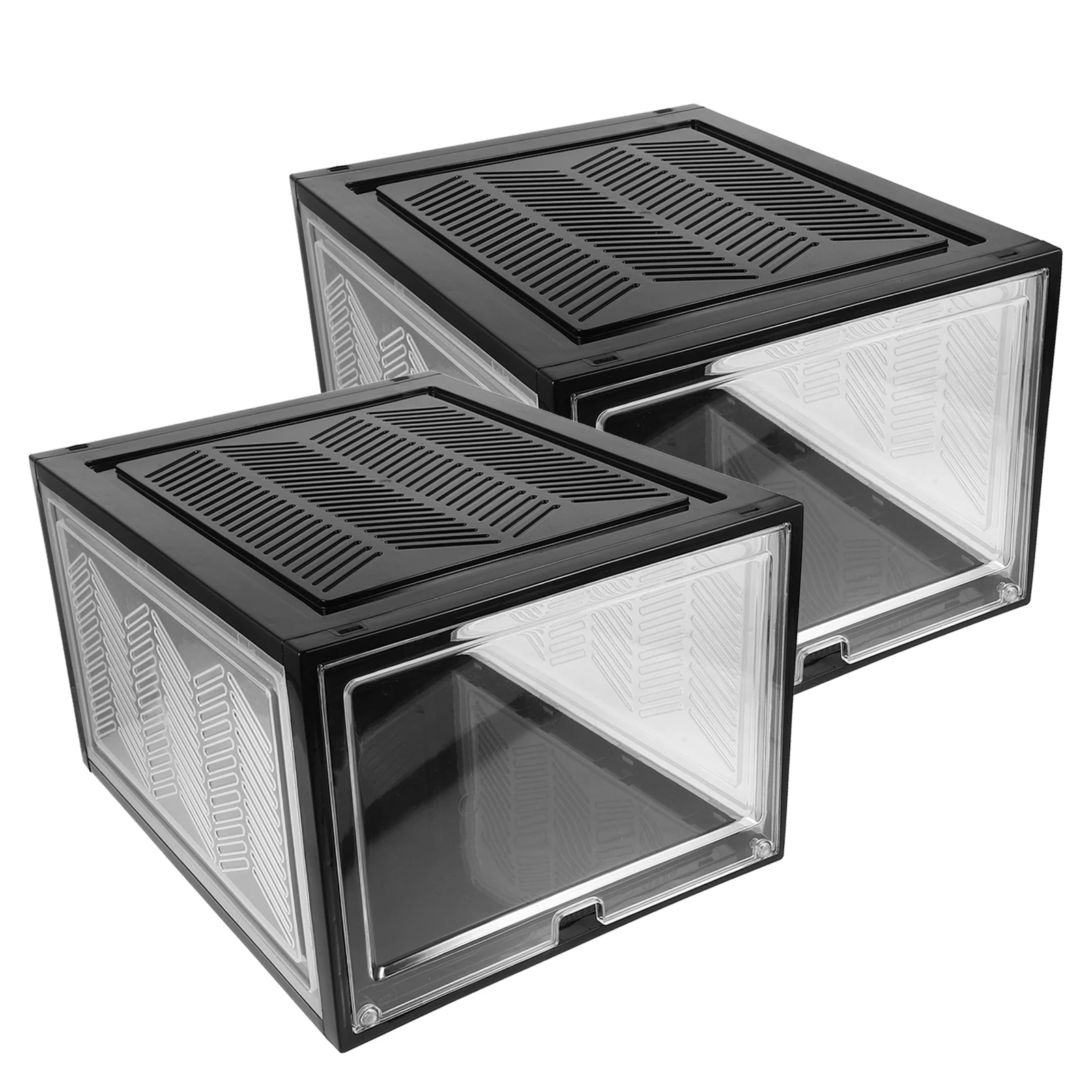 

2Pcs Thickened Lid Shoe Boxes Sneaker ganizer Box Stackable Storage Containers For Closet Shoes Display ganizer
