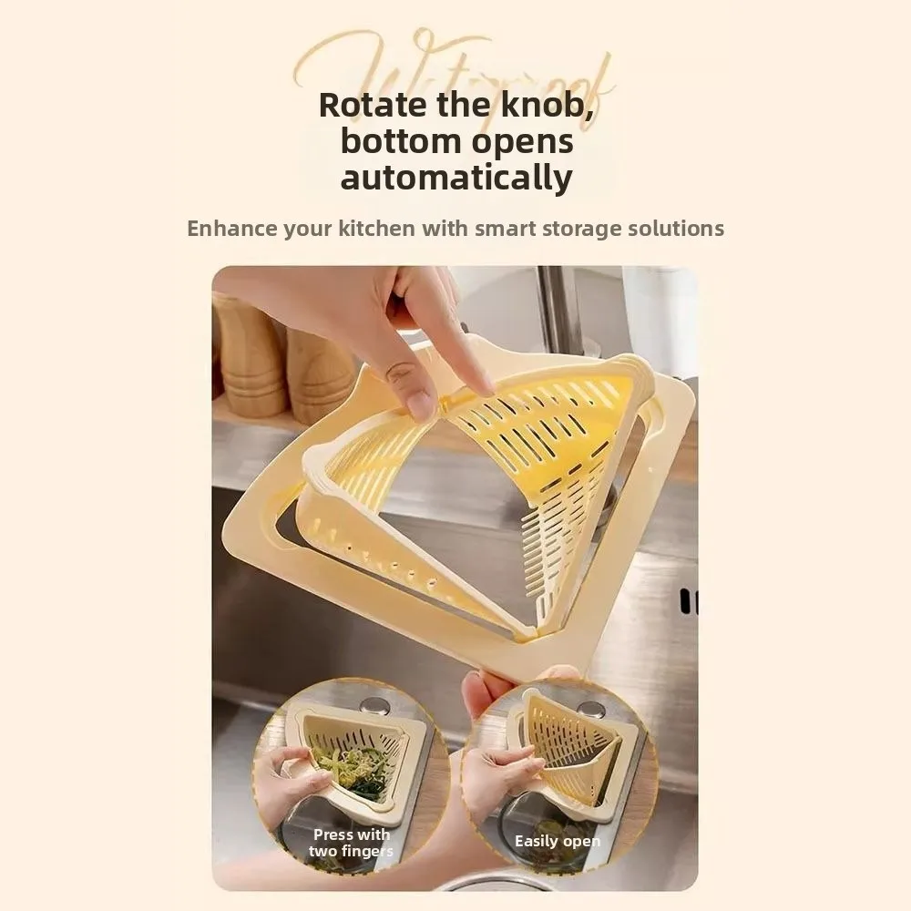 Durable Magnetic Sink Drain Basket Triangle Multifunctional Food Waste Filter Basket Kitchen Sink Filter Kitchen Supplies