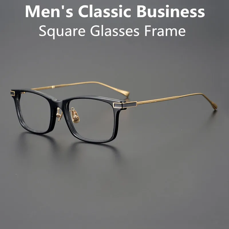 

New Brand Design Pure Titanium Glasses Frame Ultralight Men's Business Square Prescription Eyeglasses Women Myopia Spectacles