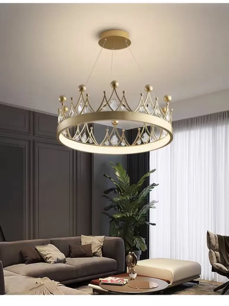 ثريا على طراز Queen Crown، ثريا كريستالية فاخرة ومتطورة لغرفة المعيشة، مصباح غرفة أطفال مبتكر. #4