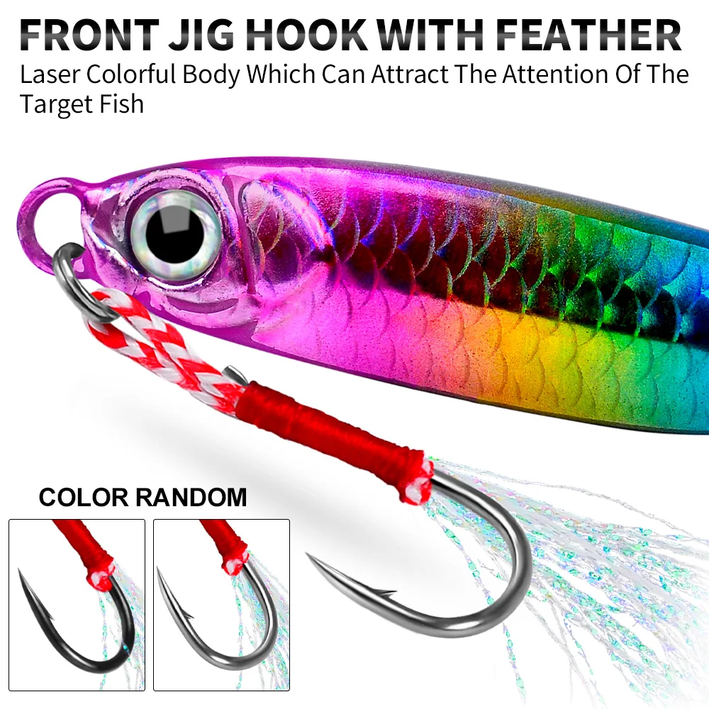 PROBEROS Schnell sinkender Slow Jig Metallköder zum Jigging und Uferwurfangeln auf Wolfsbarsch, Hartköder, 1 Stück, 7G-30G, Angelköder und Zubehör – Detail 6