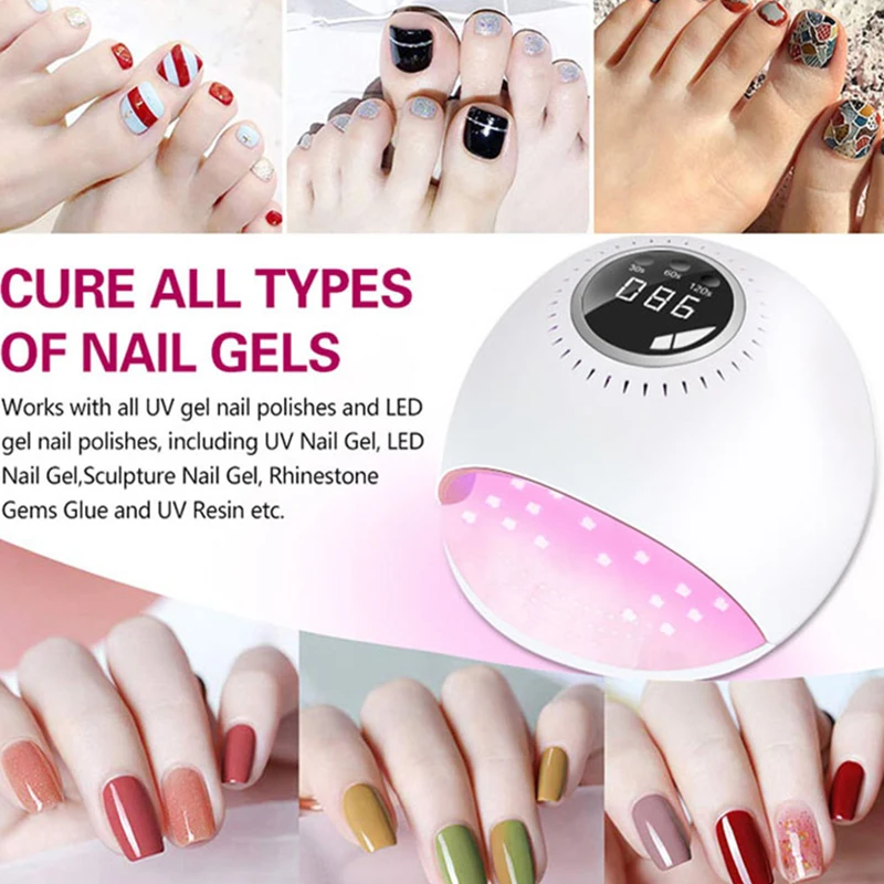 84W UV Nail Lamp UV Gel Nail Polish LED Digital Display Nail Polish Dryer Light Curing Lamp Intelligent machine