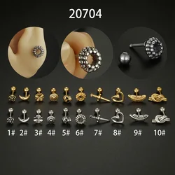 1PC Korean Stainless Steel Mini Ear Piercing Earring for Women Cross Snake Ear Studs Cartilage Earring Girl Jewelry Gift