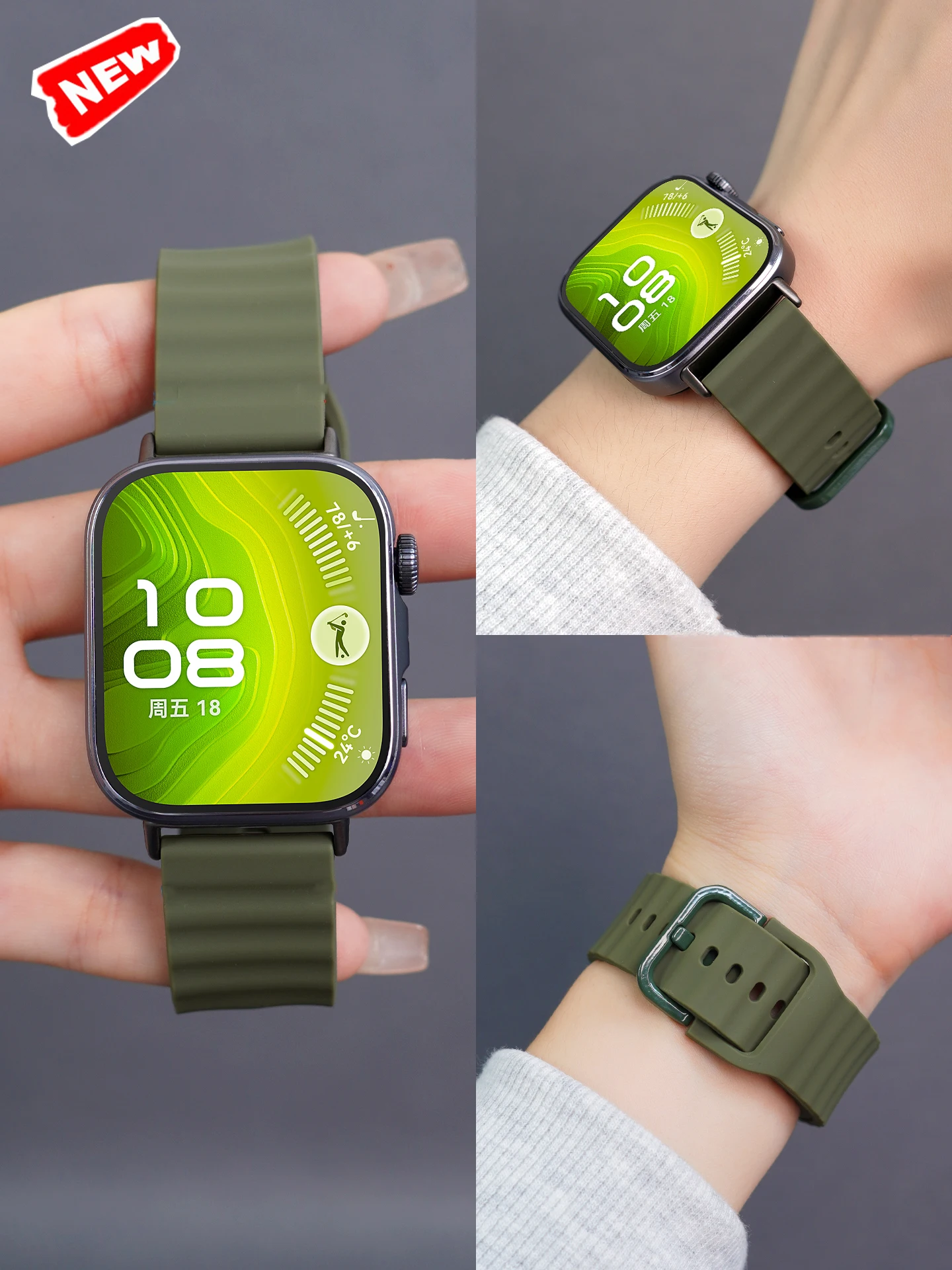 【セール中】Huawei Watch Fit 4 Pro用シリコンバンド スマートウォッチアクセサリー 交換用スポーツブレスレット Correa Huawei Watch fit 4 3対応