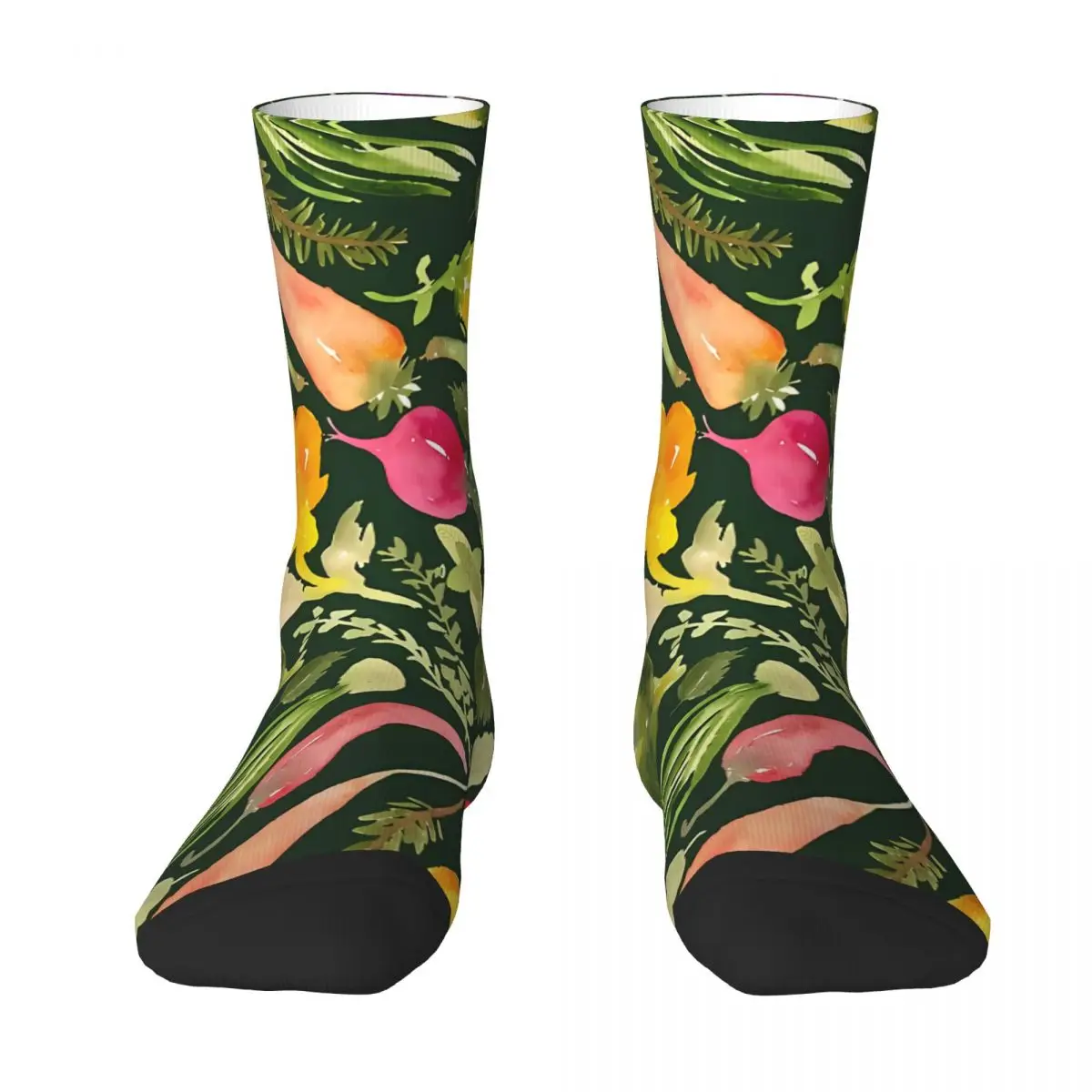 

Vegan Watercolor Eat The Rainbow Vegetable Sock Socks Men Women Polyester Stockings Customizable Sweetshirt