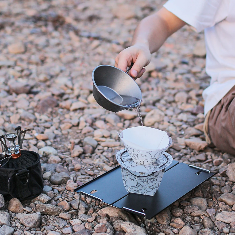 Outdoor Camping Ultralight Folding Tableware Portable Bowl Dinner Plate Coffee Filter Funnel Water Cup Food-Grade Tableware Set