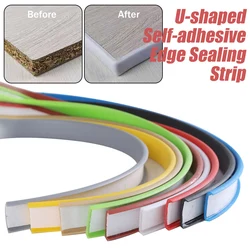 5m Self-Adhesive Edge Banding Tape Furniture Wood Board Cabinet Table Chair Protect Cover U-Shaped Anticollision PET Seal Strip