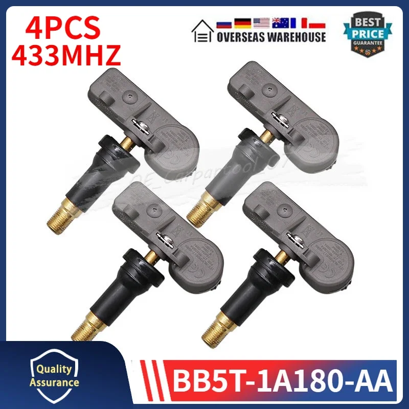 

4PCS Car Tire Pressure Sensor TPMS BB5T-1A180-AA For Ford Edge F-150 Transit Explorer Expedition Lincoln Navigator DR3V-1A180-DA