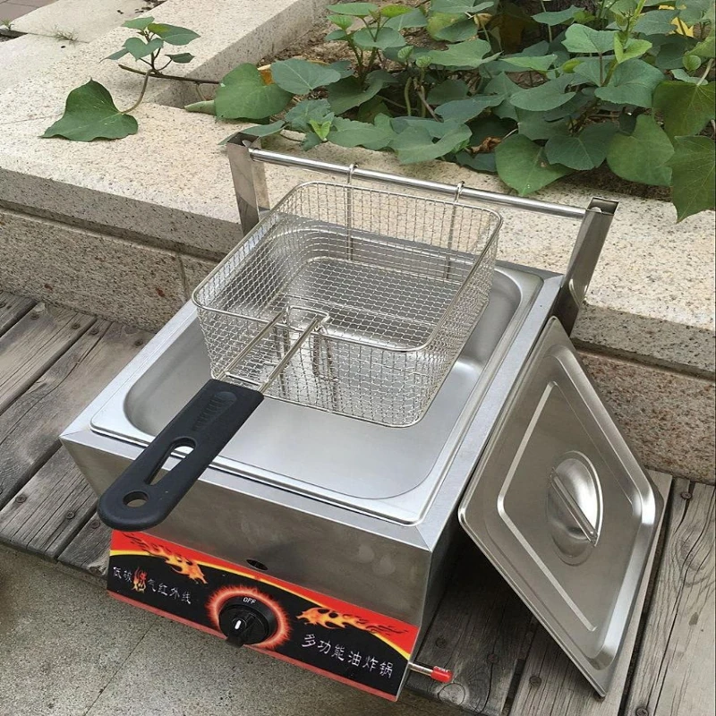 Commercial gas fryer, gas liquefied gas fryer, noodle stove, stall, skewer pan, chicken chops and French fries fryer