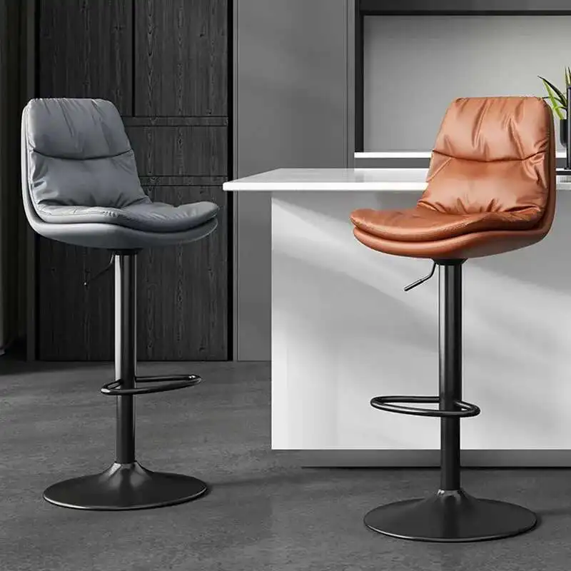 

Manicure Nordic High Bar Chair Reception Luxury Designer Metal Banks For Kitchen Bar Modern Relaxing Bancos De Bar Furniture HY