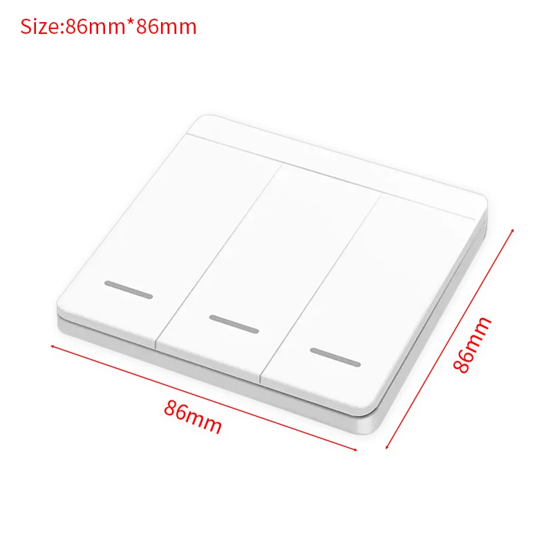 1 2 3-kanałowy przycisk 86 Typ Panel ścienny RF 433Mhz Pilot zdalnego sterowania do inteligentnego przełącznika RF433 RF433 do wentylatora lampy LED