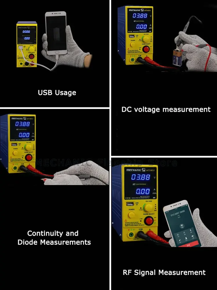 DC Stabilized Power Supply MECHANIC MT20D3 20V3A with Multimeter LED Display Multi-function for Mobile Phone Repair Testing Tool