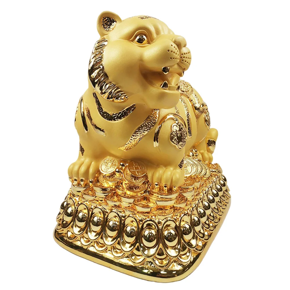 

Durable Tiger Shaped Coin Bank Easy Clean Surface Adorable Tabletop Decoration Money Saving Ornament Tiger Shape Coin Bank