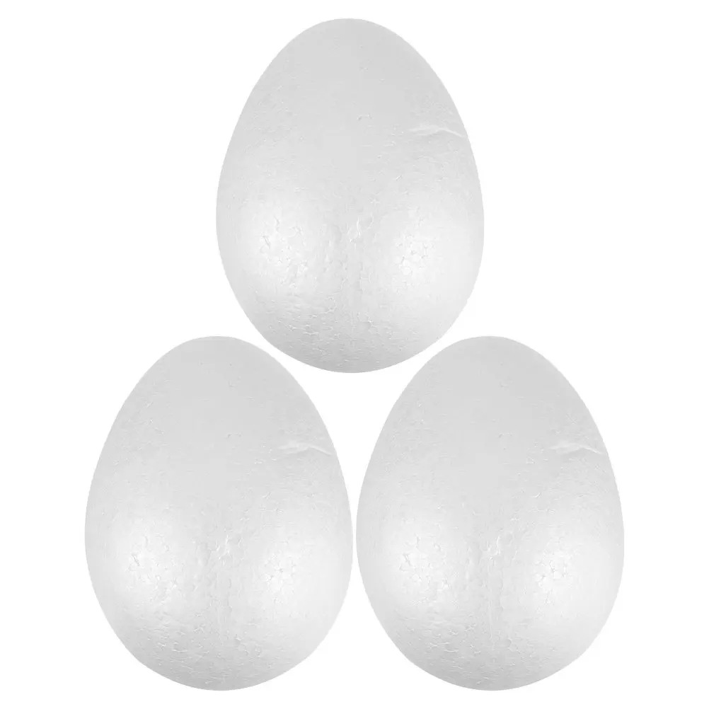 

3Pcs Blank Foam Easter Eggs DIY Craft Decorations Lightweight Realistic Fake Eggs for Painting Decorating Festival Party Use