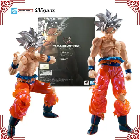 Genuino Bandai Dragon Ball Modello Kit SHF Son Goku Ultra Instinct Limite Super Surpassed Anime Action Figure Modalità Collezione Giocattoli