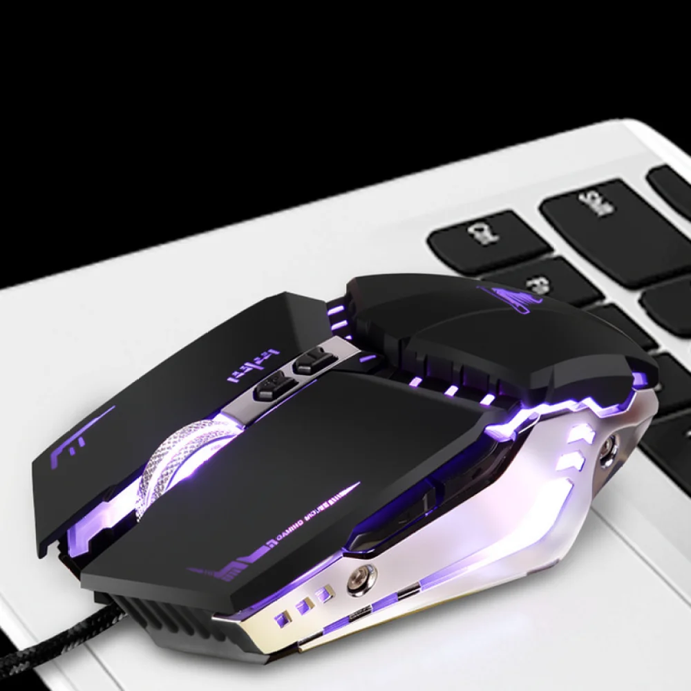 Gaming Mouse Wired RGB Backlight Programmable Buttons Ergonomic Optical Mice Mechanical Feel For Computer Office Desktop