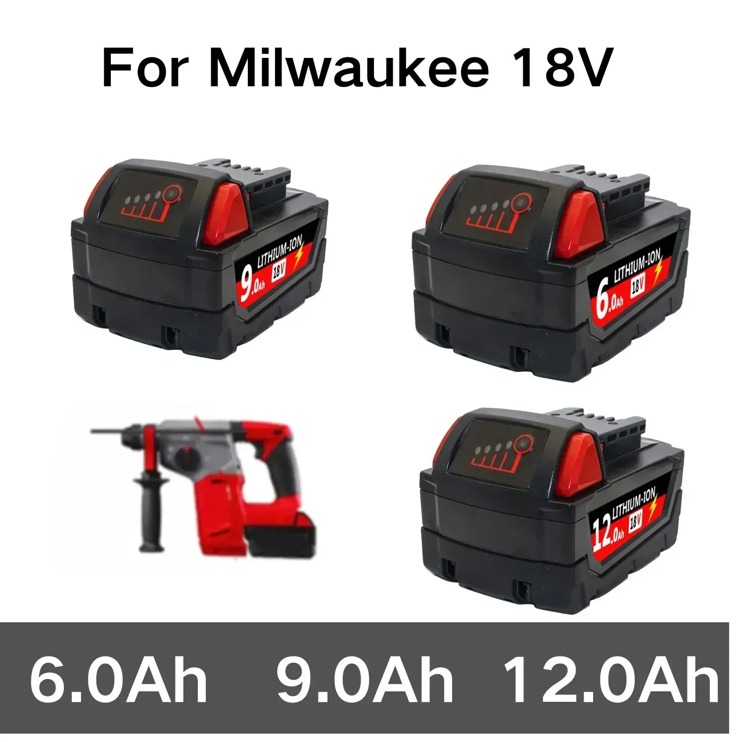 18V 6.0Ah/9.0Ah/12.0Ah For Milwaukee M18 battery 48-11-1815 48-11-1850 2604-22 2604-20 2708-22 2607-22 power Tools Battery