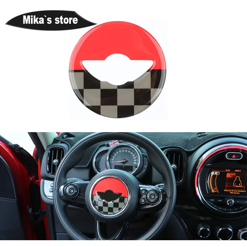 Car Steering Wheel Center Epoxy 3D Stickers For Mini Cooper F54 F55 F56 F57 F60 Countryman Clubman Interior Car Accessories