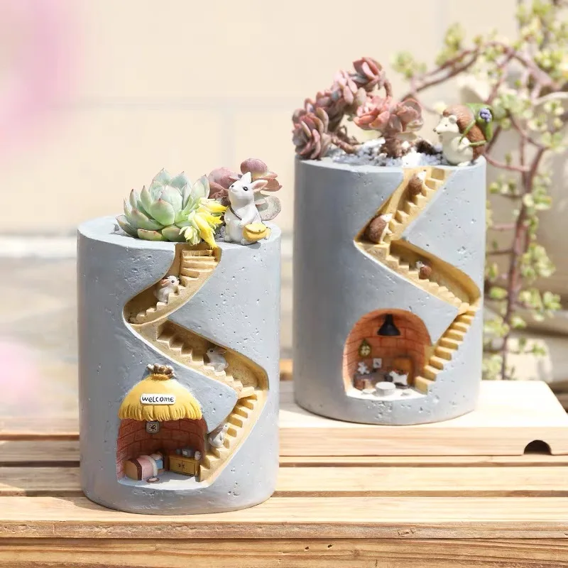 

Creative Hedgehog Planter Resin Flower Pots for Succulents Air Plants Pots Decorative Figurines for Home Garden Tabletop Decor