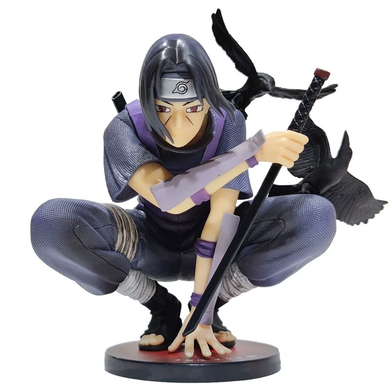 Naruto Crouching Uchiha Itachi 15CM GK PVC Doll Desktop Ornament Animation Gift Collection Birthday Gift