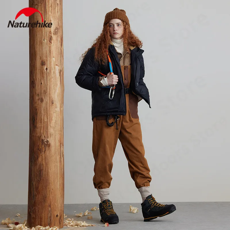 Imagem -05 - Jaqueta de Acampamento Naturehike-thicken para Homens e Mulheres Cabolsa com Capuz à Prova de Vento Quente Outerwear para Caminhadas ao ar Livre Moda Casual Inverno