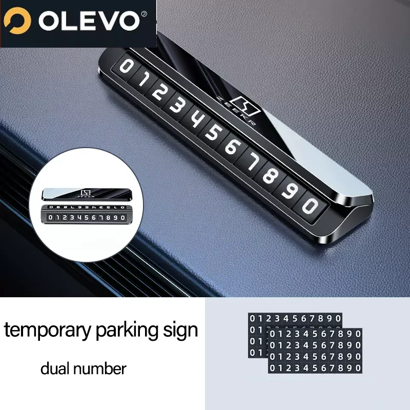 New ZEEKR 001 X Car Temporary Parking Card Phone Number Phone Holder Luminous Telephone Number Plate Park Car-styling Accessorie