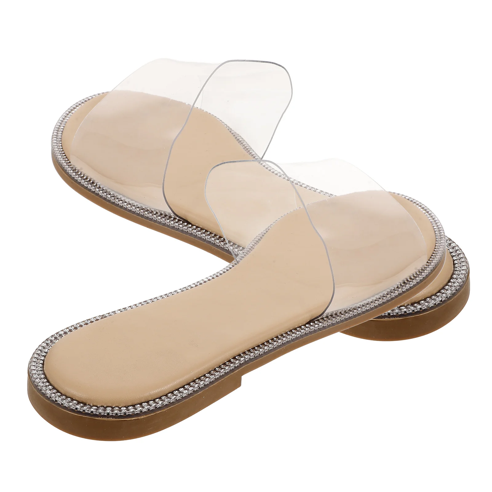 

Прозрачные тапочки на плоской подошве, прозрачная пляжная обувь для женщин, обувь, сандалии, повседневные удобные женские шрифты