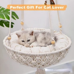 Cat Beds Cats Hammock Nest Handwoven Basket Home With cushions mounting accessories Cat House Pet Sleeping Hanging Basket