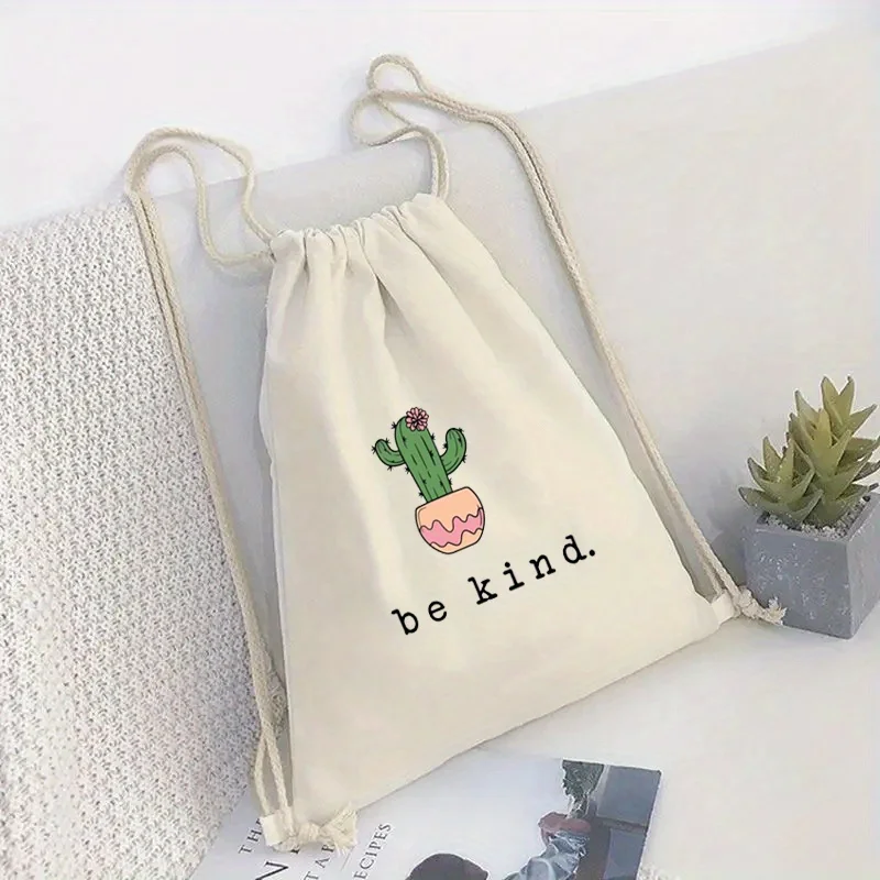 

Cactus Be Kind Drawstring Bag - A Stylish and Practical Gym Bag for Women, Suitable for Casual Outings for Women Travel Gifs