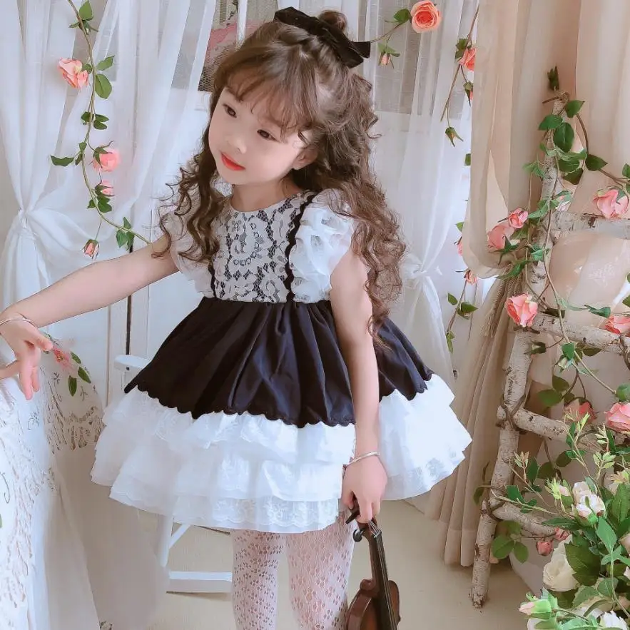 

Summer Soft Baby Clothes Spanish Vintage Lolita Ball Gown Lace Design Birthday Party Princess Dresses For Girls Easter Eid Y3833