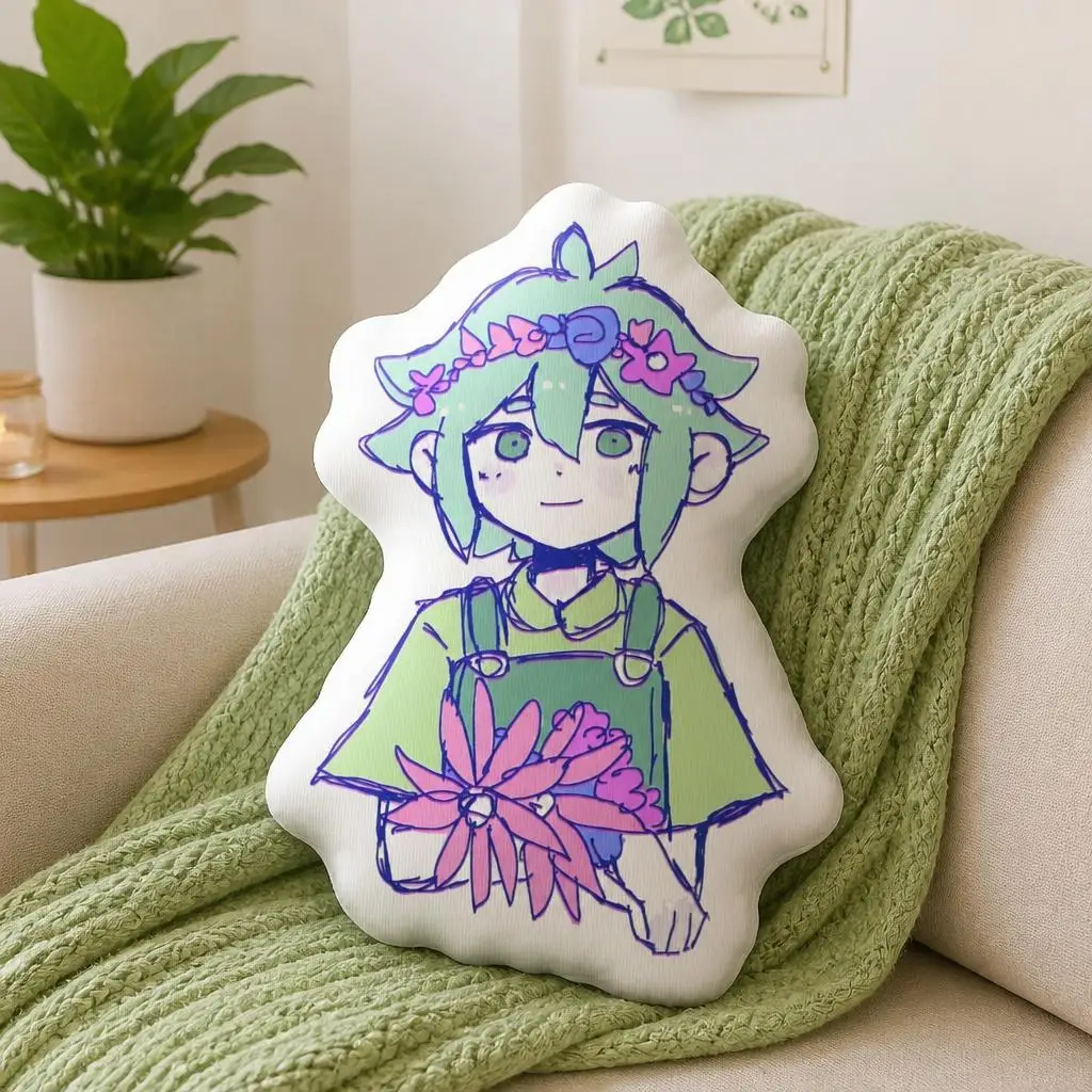 OMORI Basil Plush Pillow Cushion Irregular Stuffed Throw Pillow Home Decor Gift Sofa Bed Couch