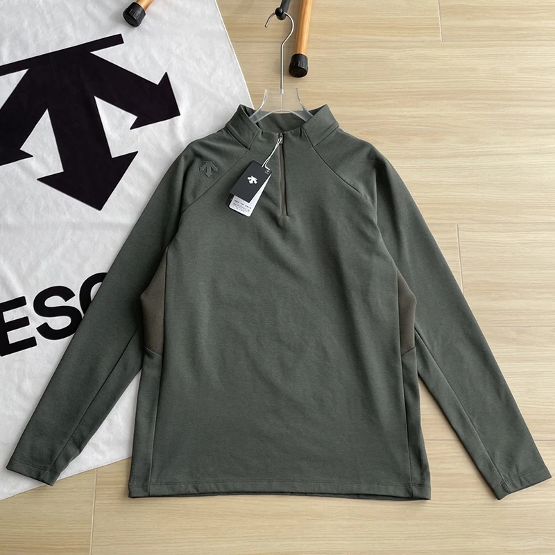 Moisture-absorbing and quick-drying half-zip stand-collar long-sleeved bottoming shirt top 2026 autumn new style DESCENTE