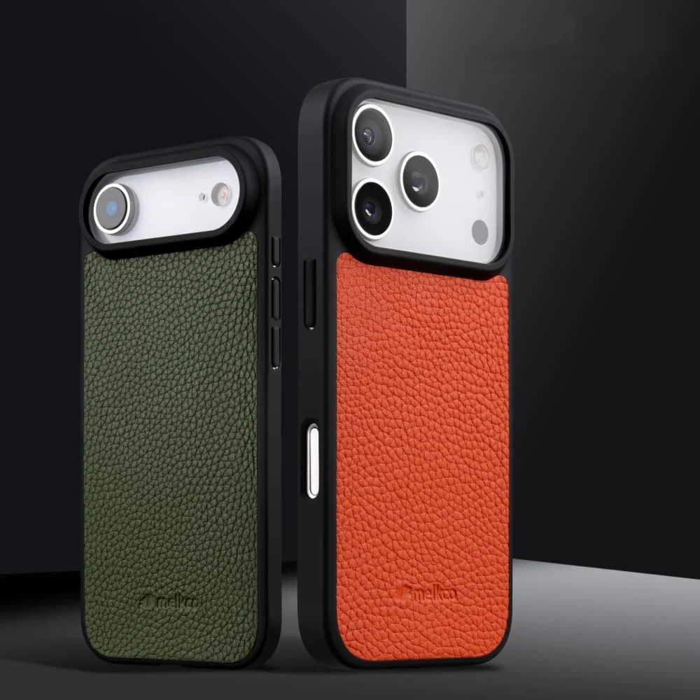 

Magnetic Genuine Cowhide Leather Litchi Case For iPhone 17 Pro Max Air Skin-feel Business Cover