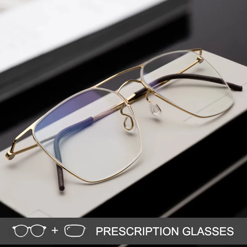 

Ultralight Titanium Screwless Double-beam Optical Glasses Frame 5502 Men Square Prescription Eyeglasses Women Reading Spectacles